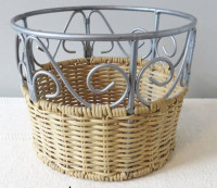 Natural Wicker Basket with Metal Frame