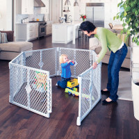 new North States 6-Panel Easy To Use Baby Gate Plastic Superyard