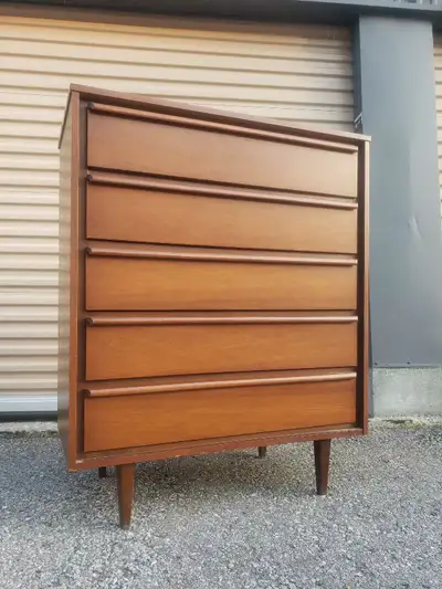 Mid-Century Modern Five-Drawer Dresser, View more