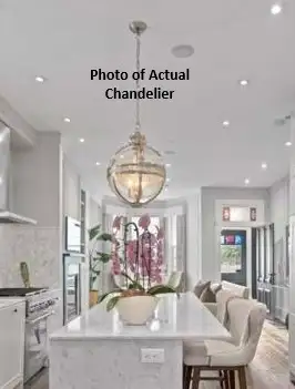 18 Inch Three Bulbs Glass Globe Dimmable Chandelier Victoria Globe Hotel Style Photo of actual chand...