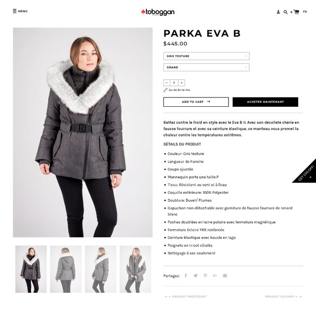 Manteau (parka coat) Toboggan ["Eva B II"] pour femme comme neuf dans Femmes - Hauts et vêtements d'extérieur  à Ville de Montréal - Image 4