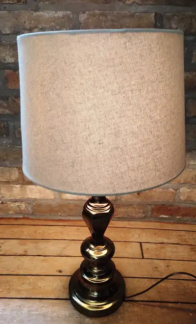 MCM Brass Finish Lamp with Shade, View more