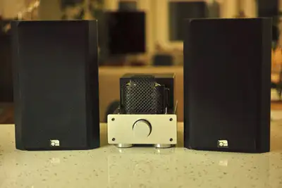 Smooth tube sound from a single ended amplifier. Axiom Millenium Ti bookshelf speakers included and...