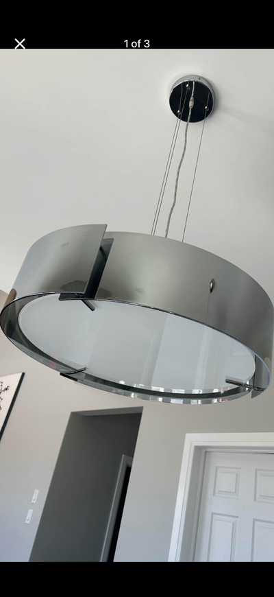 Like new modern pendant light from Multiluminaire. Chrome, View more