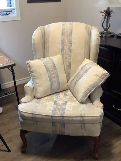 Winged back chair, View more