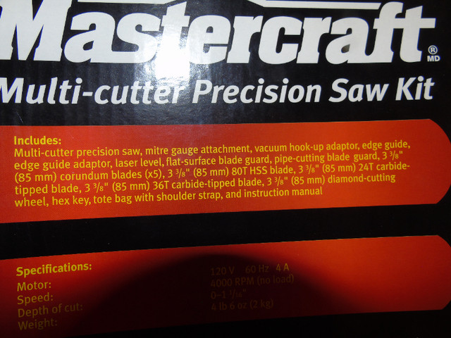 Mastercraft - Multi-Cutter Precision Saw Kit (NEW) in Power Tools in Cambridge - Image 4