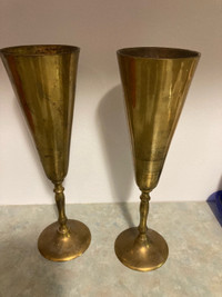Solid Brass Vintage Goblets