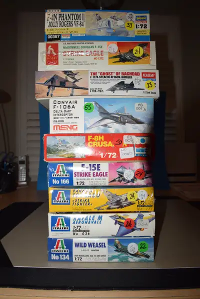 Italeri F4- Wild Weasel IT-067-A $ 22 BX10 Italeri Rafle M IT-065-A $ 24 BX10 Italeri Panavia Tornad...