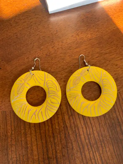 Yellow earrings, View more