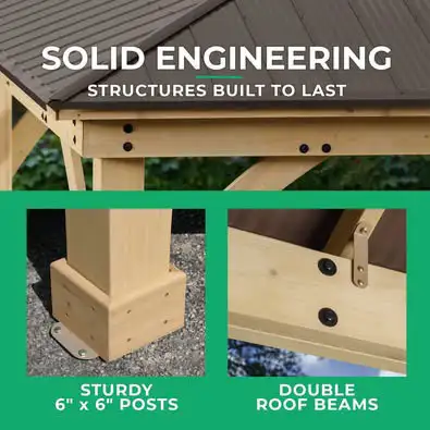 BRAND NEW IN BOX LARGE SIZE 12’ x 20’ YARDISTRY MERIDIAN GAZEBO in Patio & Garden Furniture in Windsor Region - Image 6