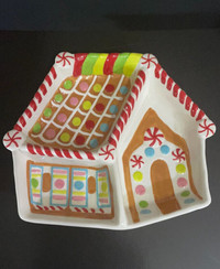 Cute Decorative  Christmas Gingerbread House Ceramic Platter