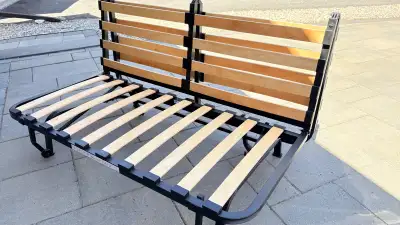 This is an IKEA Lycksele Lovas sofa bed, perfect for small spaces. It easily converts from a sofa to...