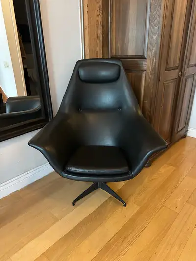 VINTAGE MID CENTURY MODERN SWIVEL ARM LOUNGE CHAIR MCM LOUNGER, View more