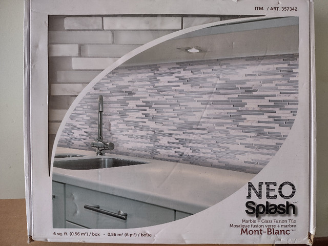 New Marble & Glass Mosaic Backsplash Tiles - Covers 6 Sq. Ft. in Floors & Walls in City of Toronto