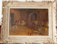 Joli tableau huile sur toile "foyer de la danse" DEGAS EDGAR