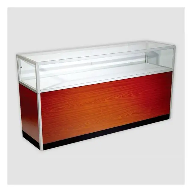 jewelry showcases for sale 4 foot glass and congiac wood color in Hutches & Display Cabinets in Edmonton - Image 3