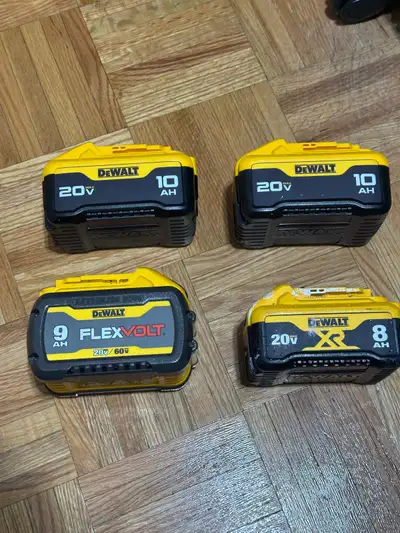 4 DeWalt Batteries all for 380, View more