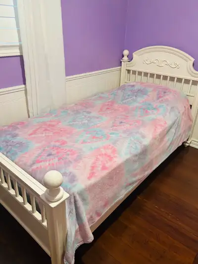 Girls white twin bed, View more