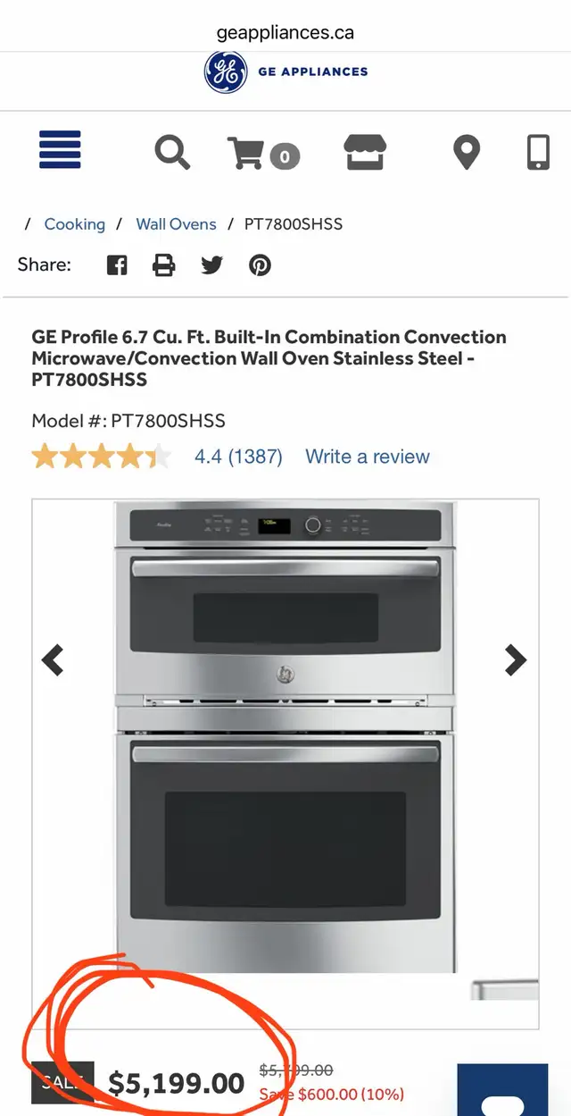 Brand New - GE Profile 6.7 Cu. Ft. Built-In Combi Convectio in Stoves, Ovens & Ranges in Ottawa - Image 7