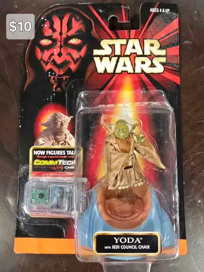 I'm offering a vintage Star Wars Yoda action figure with Jedi Council Chair, still sealed in its ori...