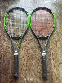Slightly Used (Strung) Wilson Blade Team 99 Tennis Racquets