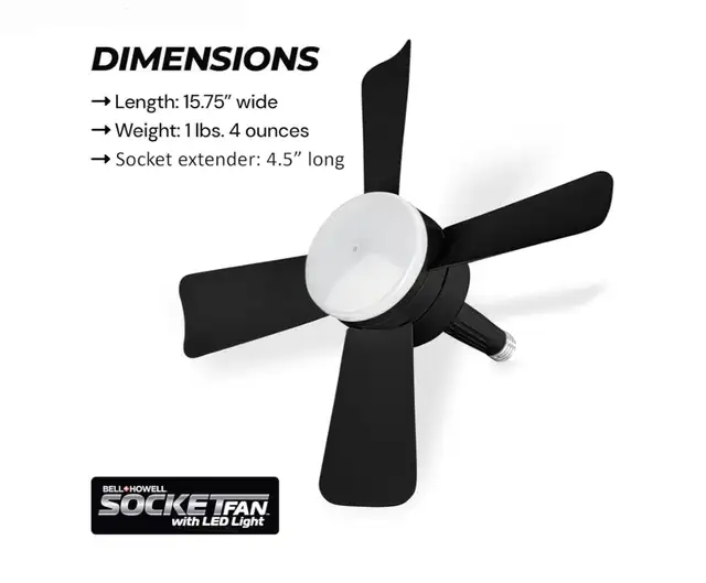 "BNIB" Socket Fan Light with Remote Control487256357204152321