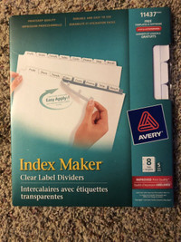 Avery Index Maker Clear Label Binder Divider Tabs (brand new)