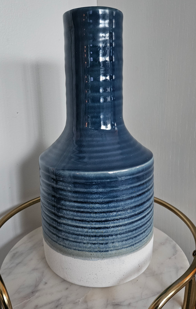 Blue Ceramic Decorative Vase – Modern/Coastal Style, View more