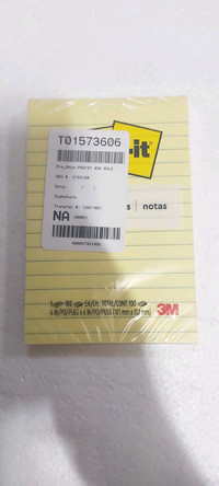 Post-it Notes - Lined - 4" x 6" - Canary Yellow - 100 Sheets/Pad