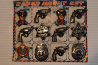 Vintage  Métal  12 badges  Mount Set Texas Lone Ranger 1950Japan