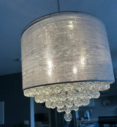 Crystal dinning room light fixture, hardwired, ready to install in your home! Comes with extra cryst...