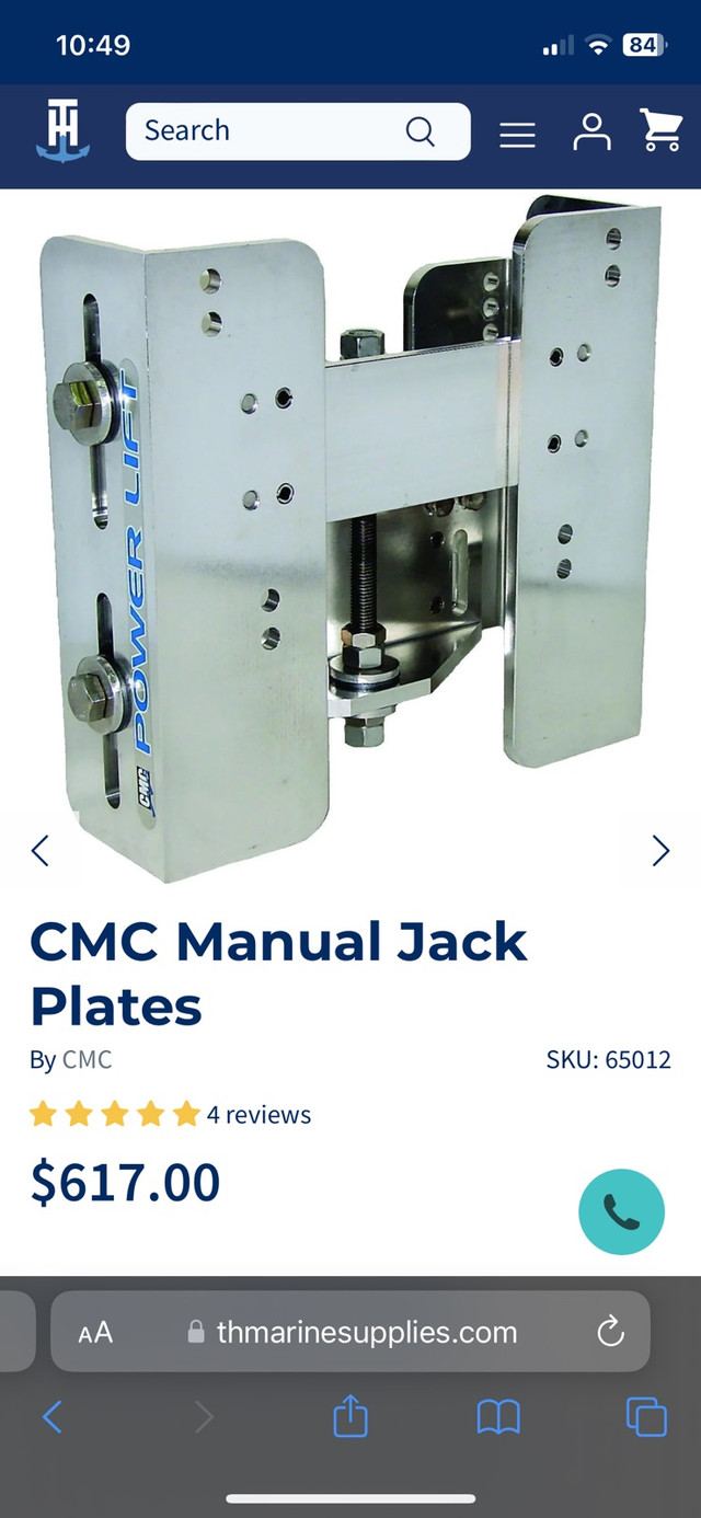 CNC manual jackplate 5 1/2" in Boat Parts, Trailers & Accessories in Kapuskasing - Image 2