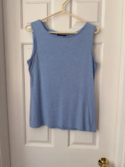 Women's KAREN SCOTT Blue, Boatneck Tank Top, Size Medium, View more