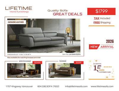 Genuine Top Grain Leather Sofa With Adjustable Headrests, View more