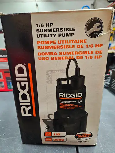 RIGID 1/16 HP (GPS 2000) SUBMERSIBLE UTILITY WATER PUMP, View more