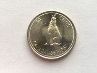 1967 Canadian 50 Cent Howling Wolf Centennial Coin