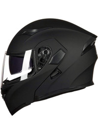 ILM Motorcycle Dual Visor Flip up Modular Full Face Helmet (L)