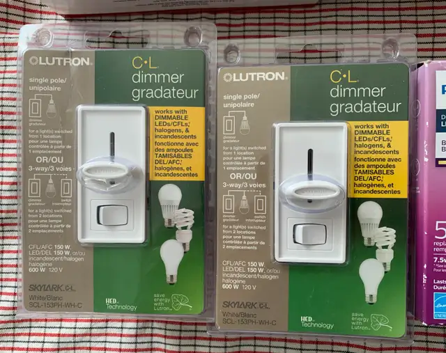 Lot of New Light Bulbs & Dimmers-NOMA-Philips-Lutron-Symban in Indoor Lighting & Fans in City of Toronto - Image 4