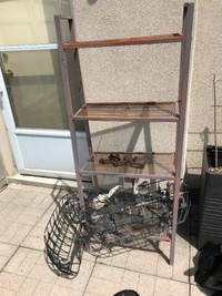 FREE Outdoor ladder shelf and metal frames for hanging baskets