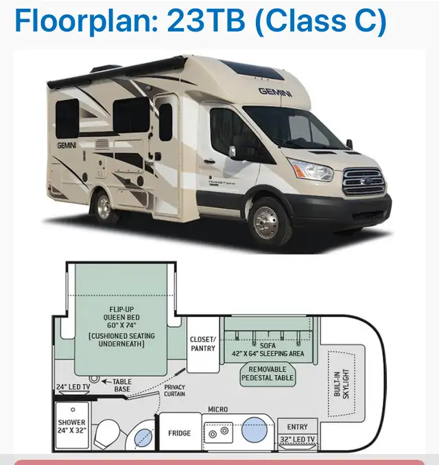 2017 Thor Gemini TB in RVs & Motorhomes in Vernon - Image 3