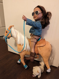 Doll 18" cheval/ horse