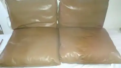 Leather loveseat cushions set of 4 -  feather/down fill, View more