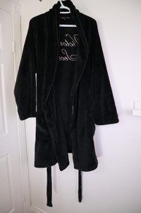 Victoria's Secret Medium Large Black House Coat Comfy with Belt