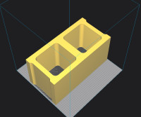 3D printed PLA hollow block.