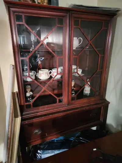 Wooden Display Hutch with Glass Doors, View more