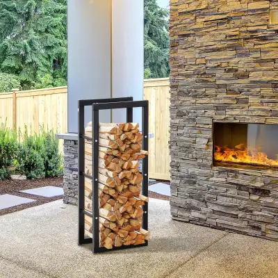 Firewood Rack Log Holder Fireplace Storage Rack with Handles and, View more