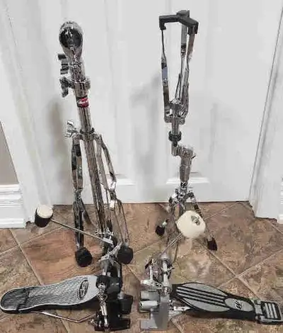 Drum stands and drum pedals lot, View more