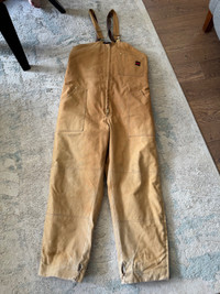 Vintage 1990s Tough Duck Tan Brown Faded Insulated Work Overalls