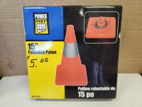 4 Collapsable orange safety cones 15 inch
