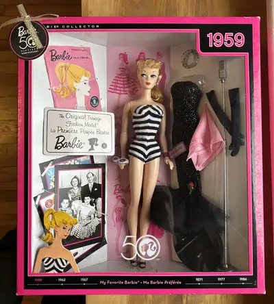 Collector 1959 Reproduction Barbie Doll NRFB boxed mint East York Donlands O'Connor Never removed fr...